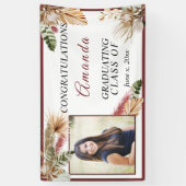 Banderoles Félicitations diplômé Photo Tropical Bohème (Vertical)