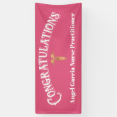 Banderoles Félicitations Diplômé Pink Nurse Praticien (Vertical)
