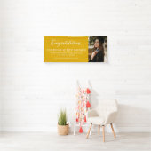 Banderoles Félicitations diplômé simple jaune graduation (En situation)