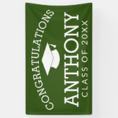 Banderoles Félicitations Diplômé Virtual Graduation green (Vertical)