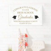 Banderoles Félicitations diplômés de l'or graduation personna (En situation)