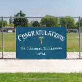 Banderoles Félicitations Docteur en médecine vétérinaire DVM (Insitu)