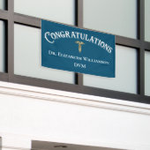 Banderoles Félicitations Docteur en médecine vétérinaire DVM (Bâtiment extérieur)