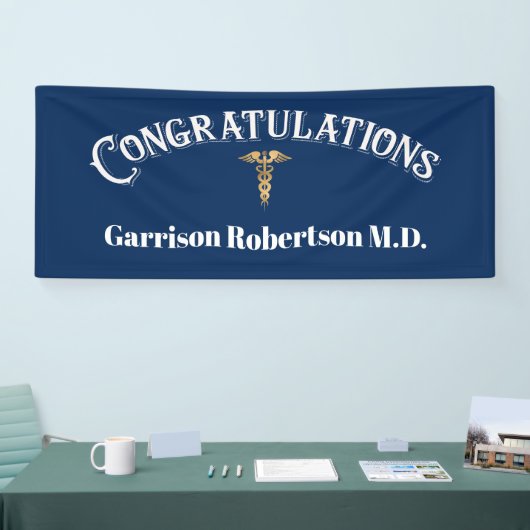 Banderoles Félicitations Docteur MD diplômé (Salon professionnel)