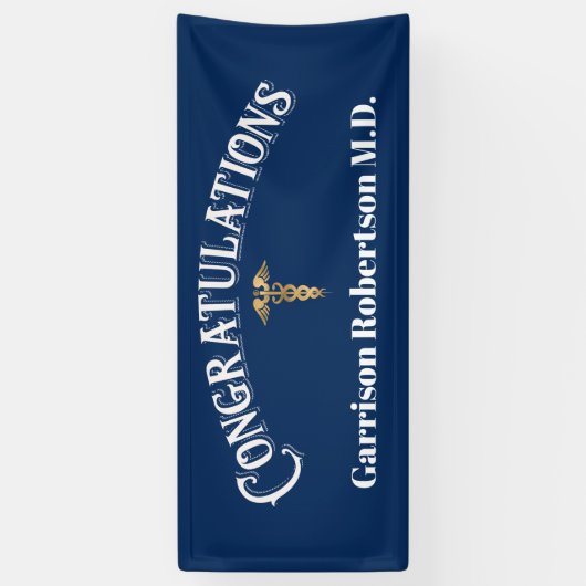 Banderoles Félicitations Docteur MD diplômé (Vertical)