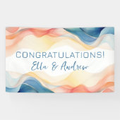 Banderoles Félicitations du Mariage moderne Abstrait Color Wa (Horizontal)