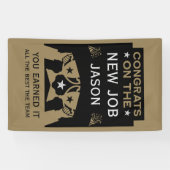 Banderoles Félicitations en or pour le nouveau poste (Horizontal)