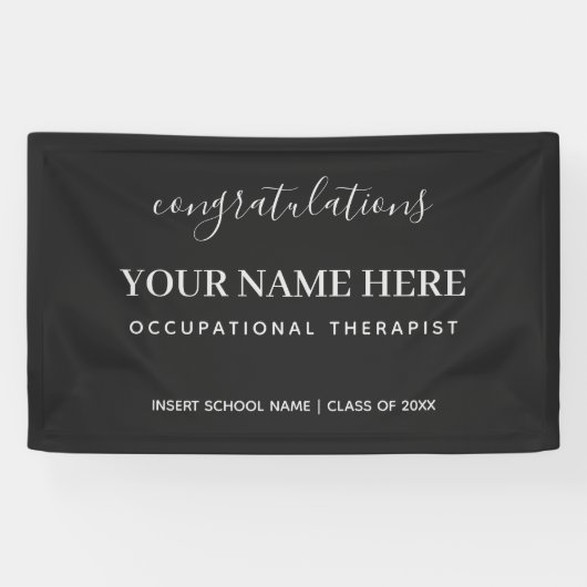 Banderoles Félicitations erthérapeute ergothérapeute OT Banne (Horizontal)