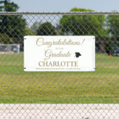 Banderoles Félicitations étudiante coutume texte de script or (Insitu)