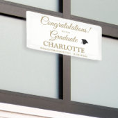 Banderoles Félicitations étudiante coutume texte de script or (Bâtiment extérieur)