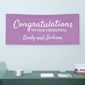 Banderoles Félicitations Fiançailles Nom du script Purple (Salon professionnel)