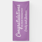 Banderoles Félicitations Fiançailles Nom du script Purple (Vertical)