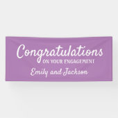 Banderoles Félicitations Fiançailles Nom du script Purple (Horizontal)