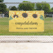 Banderoles Félicitations Fleurales Tournesol Engagement Maria (En situation)