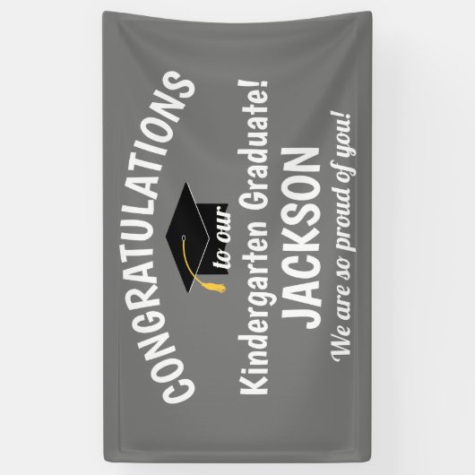 Banderoles Félicitations Gardergarten Graduation Gris (Vertical)