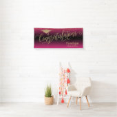 Banderoles Félicitations Gold Confetti Graduation Hot Pink (En situation)