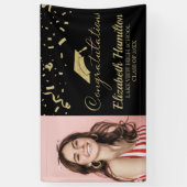 Banderoles Félicitations Gold Et Black Photo Graduation (Vertical)