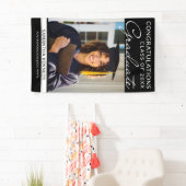 Banderoles Félicitations Grad 1 Photo Black Graduation Vertic (En situation)