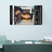 Banderoles Félicitations Grad 1 Photo Black Graduation Vertic (Salon professionnel)