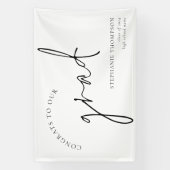 Banderoles Félicitations Grad Black Script Grad Annonce (Verticale)