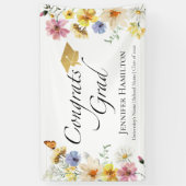 Banderoles Félicitations Grad | Boho Fleur sauvage Graduation (Vertical)