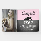 Banderoles Félicitations Grad Chalkboard Photo Grad Grad Part (Horizontal)