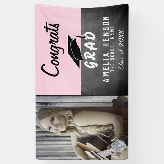 Banderoles Félicitations Grad Chalkboard Photo Grad Grad Part (Vertical)