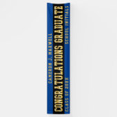 Banderoles Félicitations Graduate Blue | Noir | Or (Vertical)