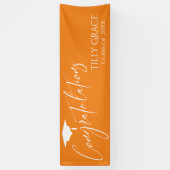 Banderoles Félicitations Graduate Class of Bright Orange (Vertical)