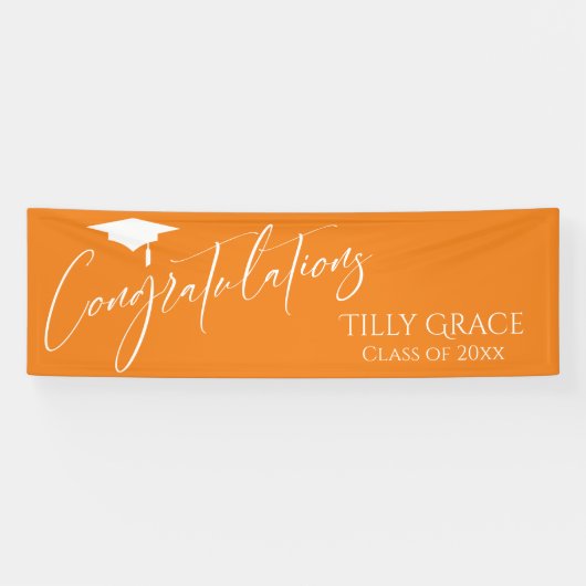 Banderoles Félicitations Graduate Class of Bright Orange (Horizontal)