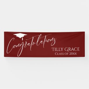 Banderoles Félicitations Graduate Class of Burgundy Red