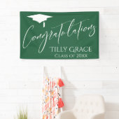 Banderoles Félicitations Graduate Class of Leaf Green (En situation)