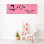 Banderoles Félicitations Graduate Class of Light Pink (En situation)