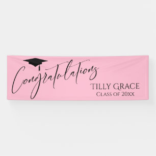 Banderoles Félicitations Graduate Class of Light Pink