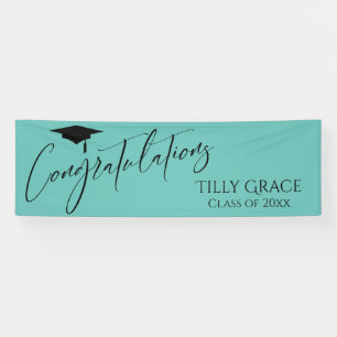Banderoles Félicitations Graduate Classe de lumière Turquoise