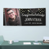 Banderoles Félicitations Graduation Black Confetti Photo (Salon professionnel)
