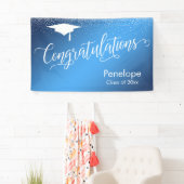 Banderoles Félicitations Graduation Blue Gradient Ombre (En situation)