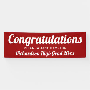Banderoles Félicitations Graduation Custom Color Maroon