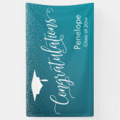 Banderoles Félicitations Graduation Turquoise Gradient Ombre (Vertical)