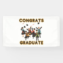 Félicitations Gradué 1.6x3 Vinyl Banner
