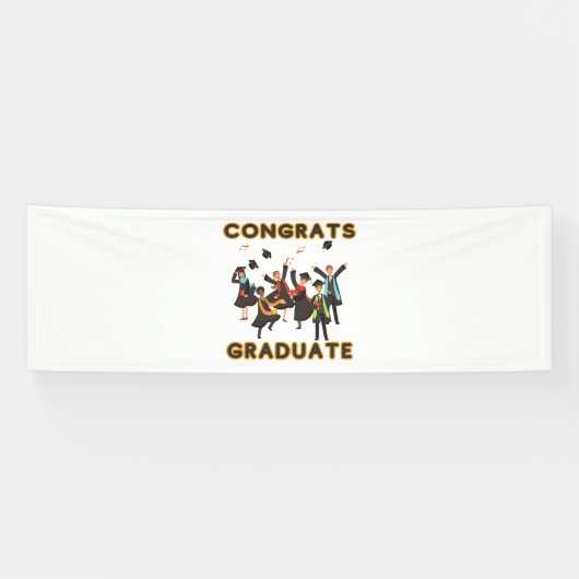 Banderoles Félicitations Gradué 2.5x8 Vinyl Banner (Horizontal)