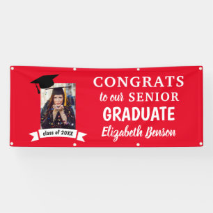 Banderoles Félicitations Gradué Custom Banner Rouge
