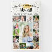 Banderoles Félicitations Grand Noir Or 15 Photo Collage Scrip (Vertical)