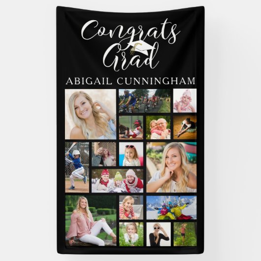 Banderoles Félicitations Grand Script Typographie 17 Photo Co (Vertical)