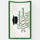 Banderoles Félicitations Green et Gold Graduate (Vertical)