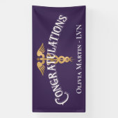 Banderoles Félicitations Infirmière LVN RN Médicale Graduatio (Verticale)