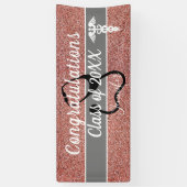 Banderoles Félicitations Infirmière Rose de diplôme Gold Cust (Vertical)