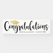 Banderoles Félicitations Moderne Gold Custom 2025 Graduation (Horizontal)