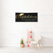 Banderoles Félicitations Moderne Gold Custom Année Diplôme (En situation)