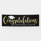 Banderoles Félicitations Moderne Gold Custom Graduation (Horizontal)